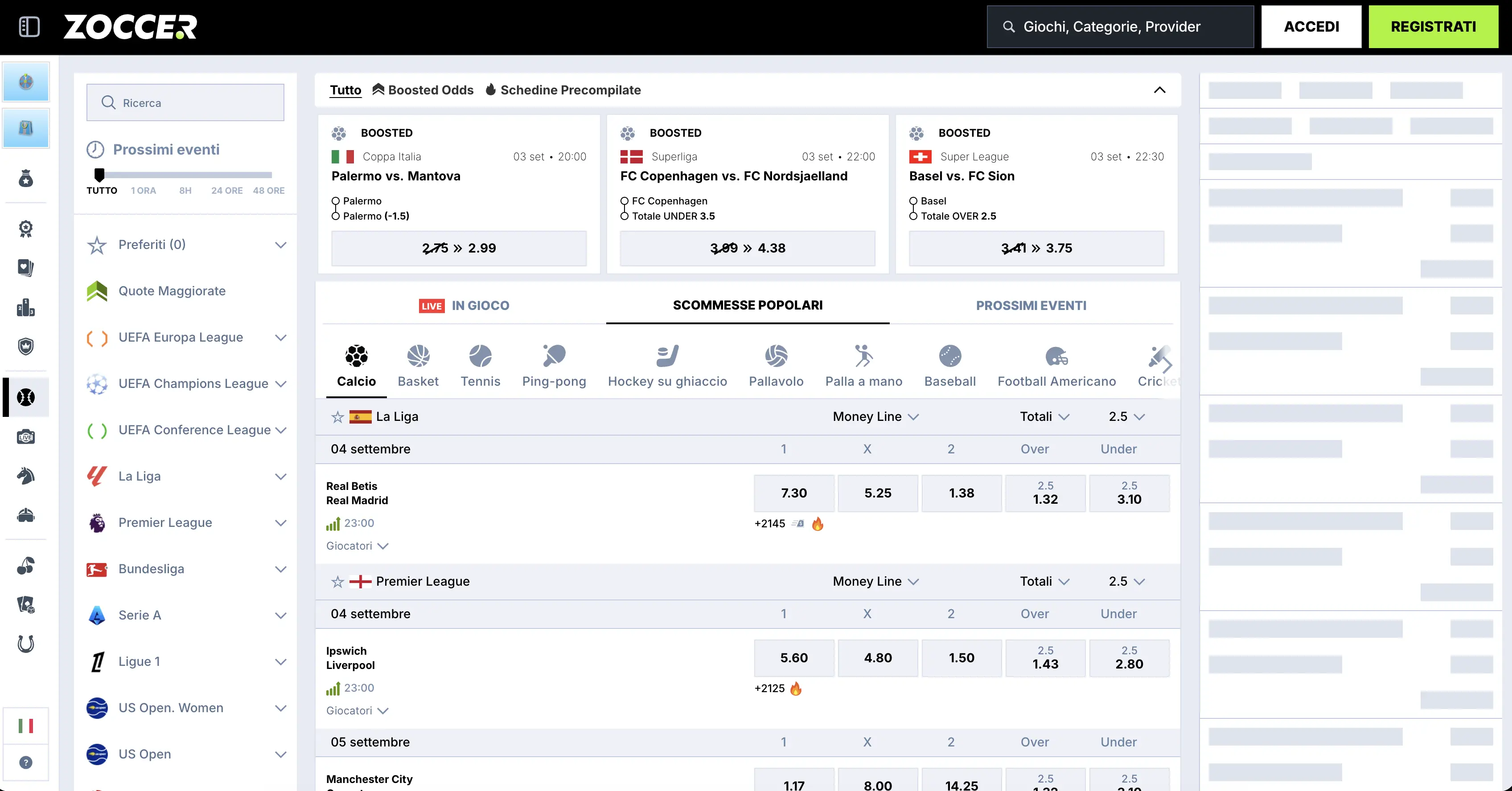 zoccer scommesse